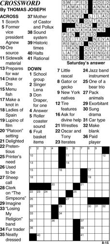 Crossword | Crossword | bedfordgazette.com