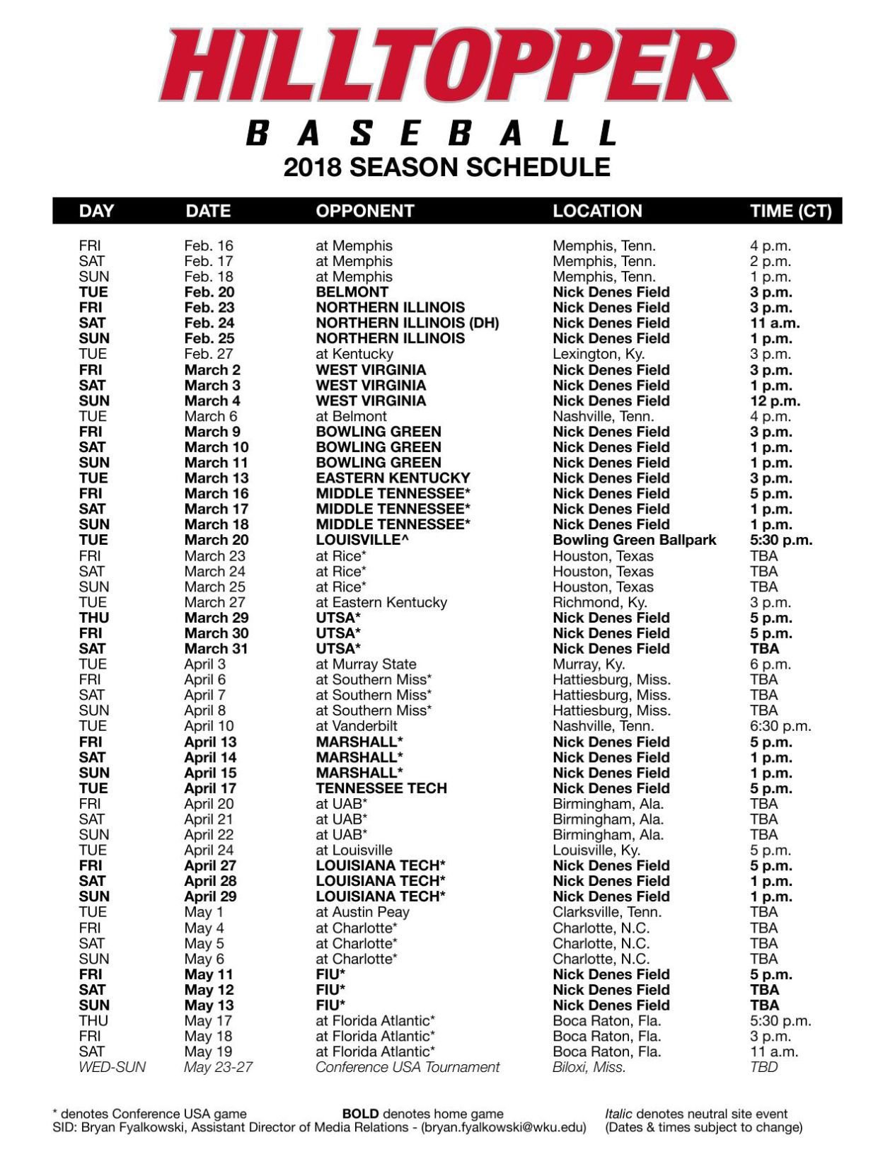 2018 mlb schedule