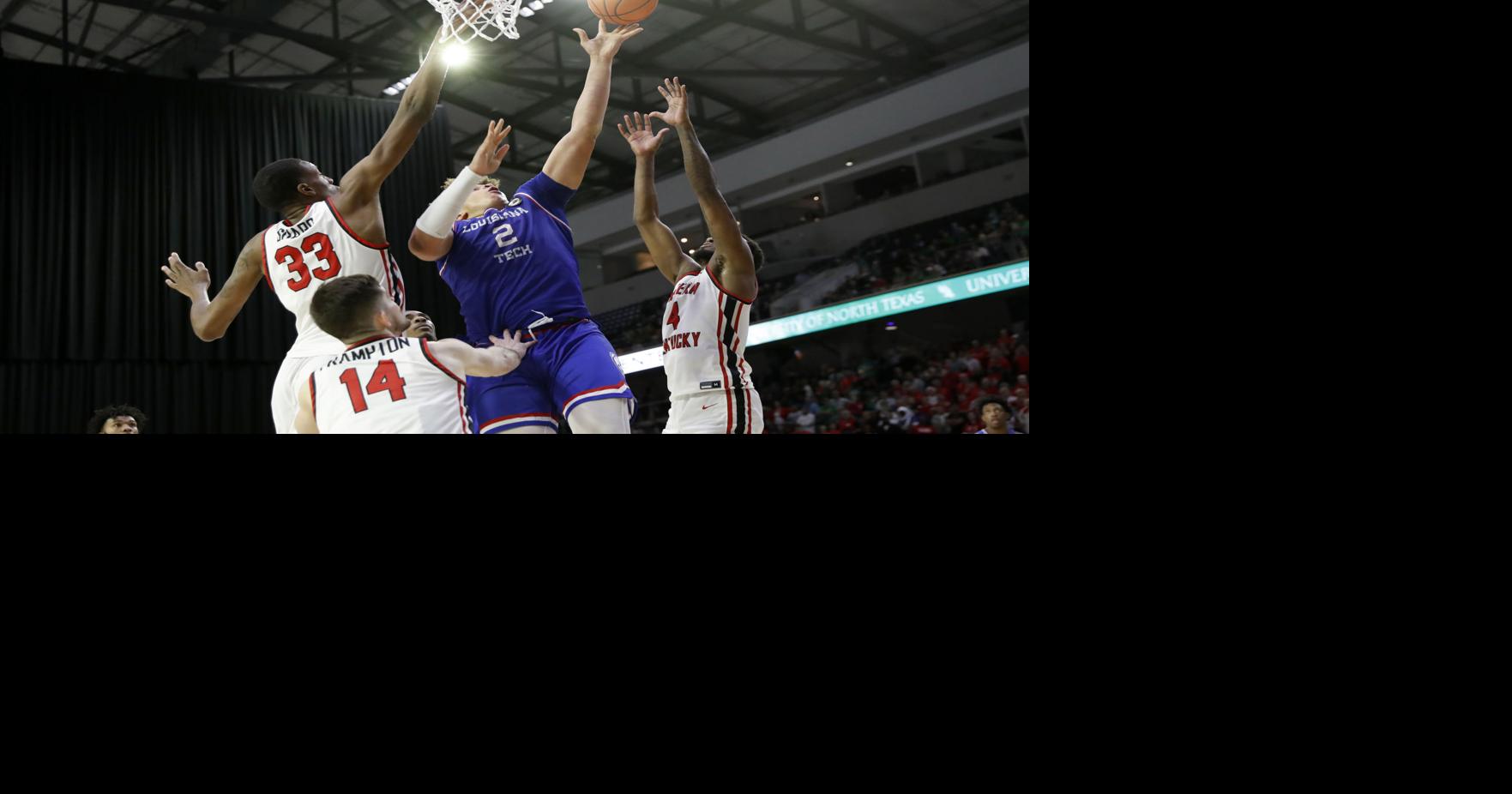 Louisiana Tech forward Kenneth Lofton Jr. advances the ball