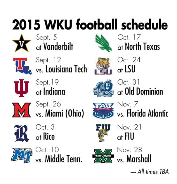 WKU releases 2015 football schedule WKU Sports