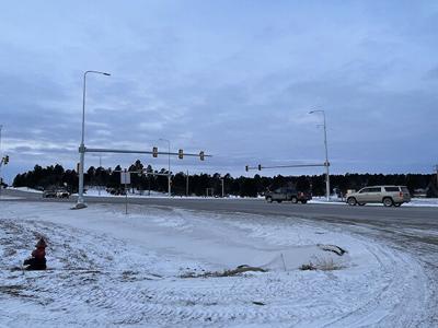 Stoplight at Hwys. 85 & 34 intersection installed