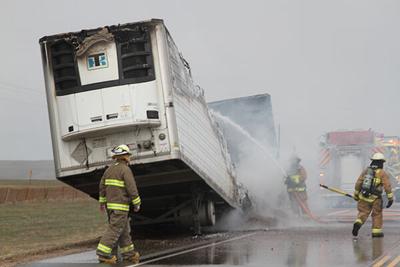 Fire destroys semi trailer | Local News | bhpioneer.com