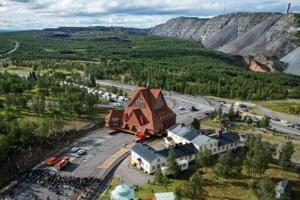 Historic Swedish church arrives at new home after two-day journey