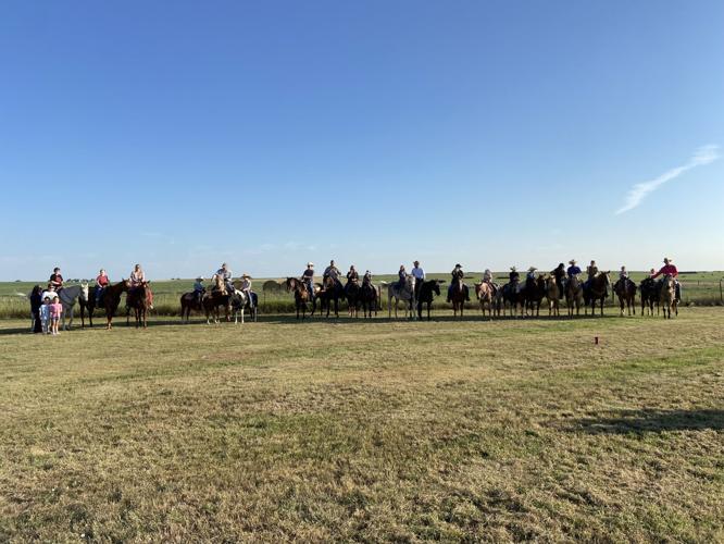 Students in the Rural Meade School District ride horses to school for