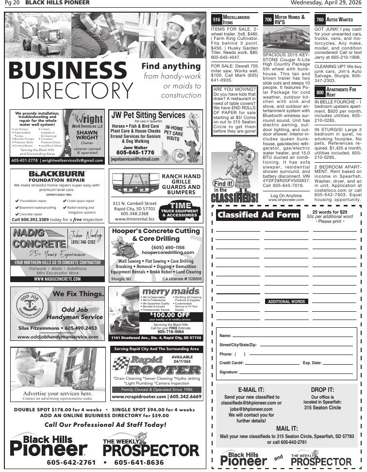 Page 20 | E-Edition | bhpioneer.com