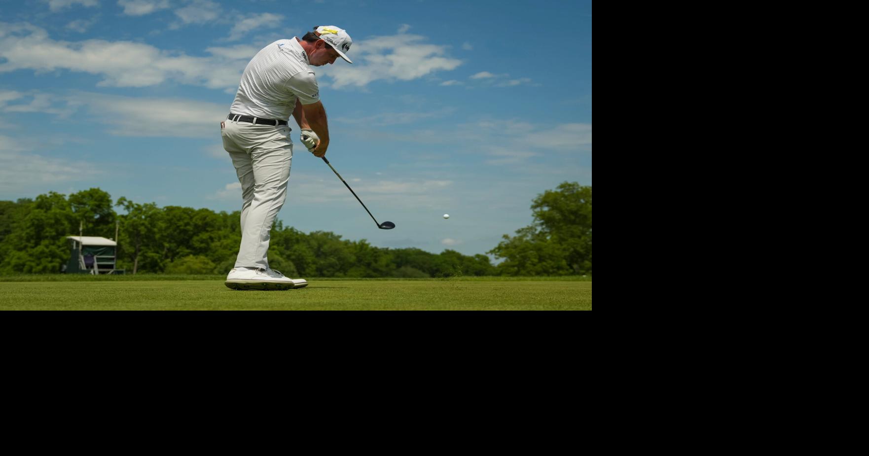 J.T. Poston tees off on the first hole during the third round of the Memorial Tournament at Muirfield Village Golf Club on June