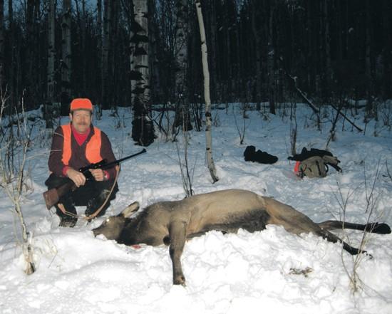 Hunting elk in snowy Sierra Madre Range