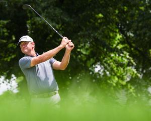 Lucas Glover tees hits off the 5th tee during the second round of the 2026 PGA ISCO Championship at the Hurstbourne Country Club