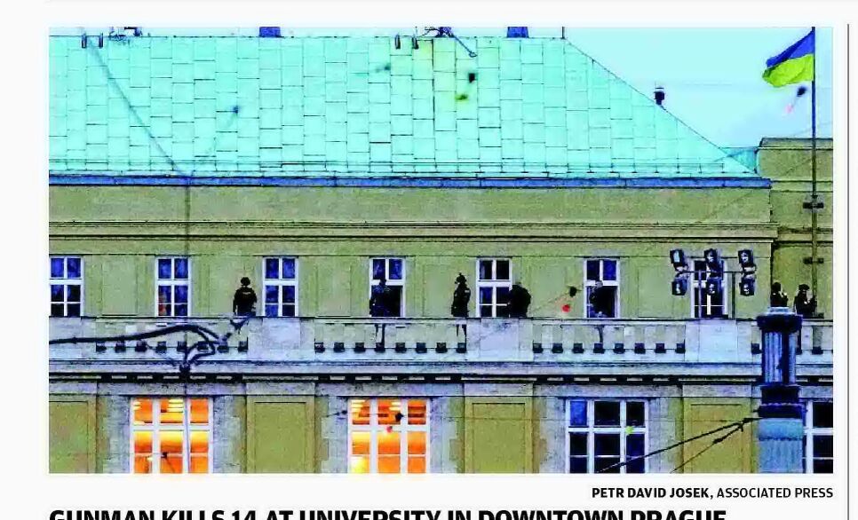 GUNMAN KILLS 14 AT UNIVERSITY IN DOWNTOWN PRAGUE