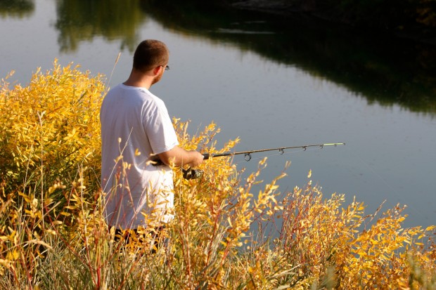 Mark Kapps fishes among the fall foliage