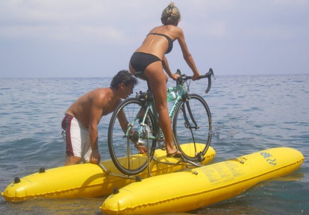 Pedal your bike on the water with this unusual kit