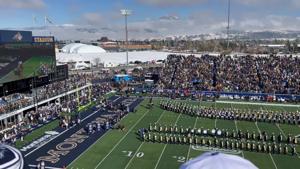 Montana State Bobcats run onto field before Weber State game