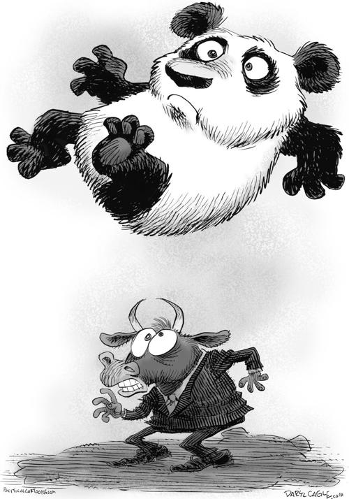 Panda falling