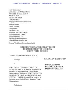 American Prairie files lawsuit challenging BLM bison grazing decision