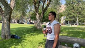 Montana Grizzlies LB Solomon Tuliaupupu on Day 2 of fall camp