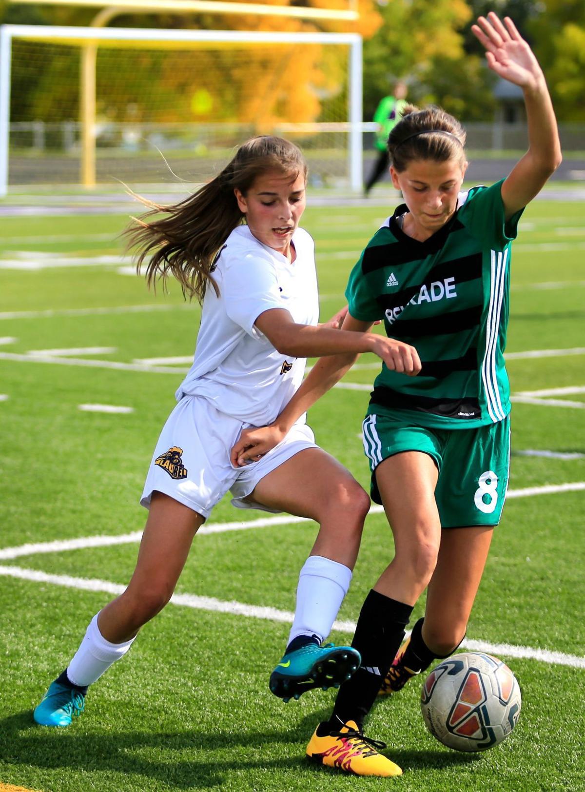 Laurel's Maeson Cotter and Belgrade's Shaina