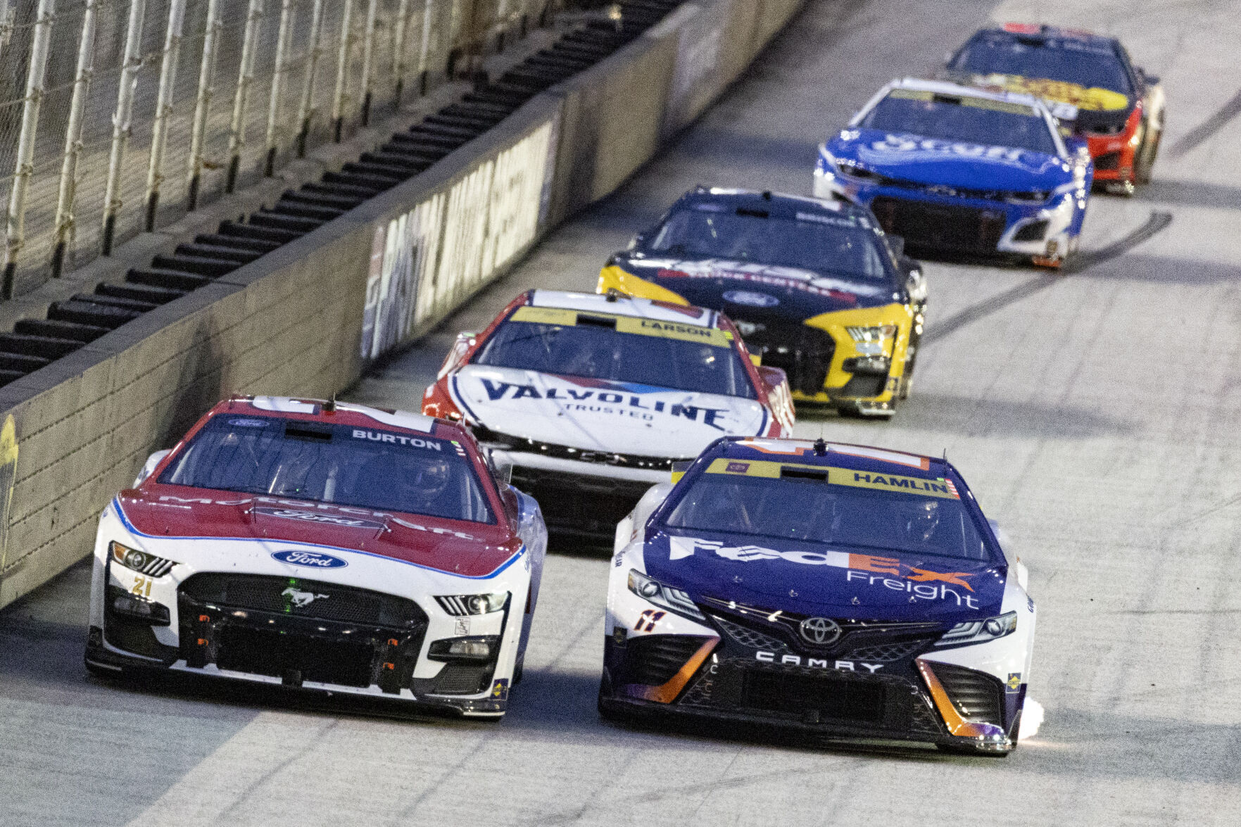 Hamlin wins at Bristol Logano eliminated from playoff race