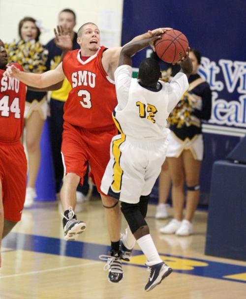Galen Squiers Of Saint Martin S University Attempts To Block A