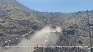 Early start of the 450cc class at 2026 Great American Championship Motorcycle Pro Hill Climb