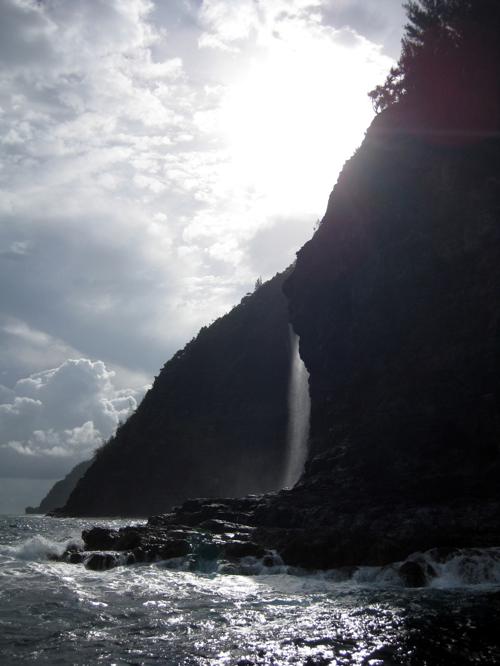 Napali Coast waterfall