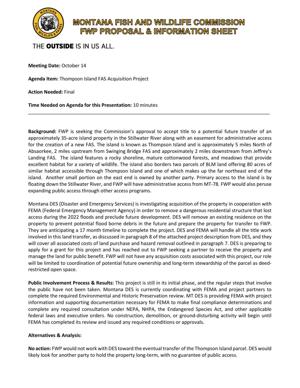 Thompson Island fact sheet