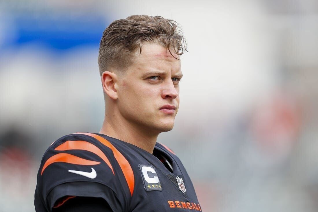 Bengals QB Joe Burrow at practice after NFL preseason calf injury