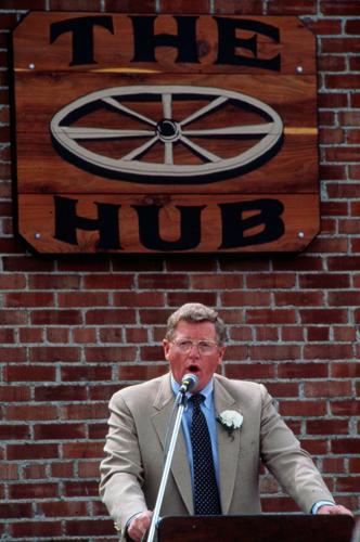 Conrad Burns at HUB opening, May 1992