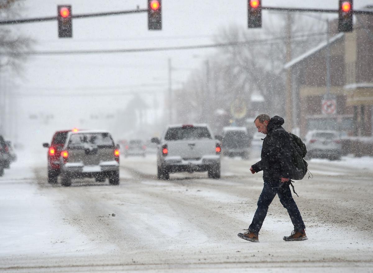 Photo Slick streets as snow arrives in Billings