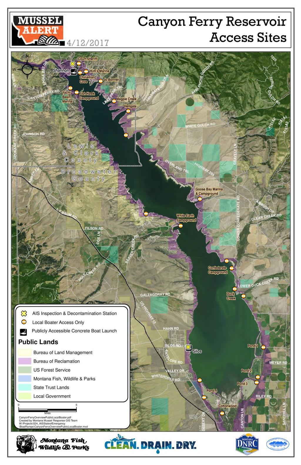 Canyon Ferry Lake Map