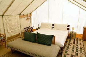The River Electric, a resort along the Russian River in Guerneville, Calif., includes glamping tents.