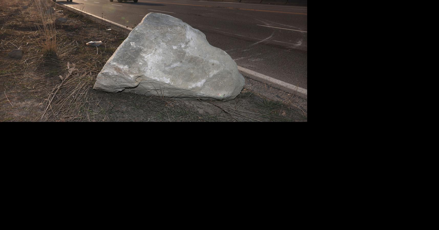 Rock falls onto north 27th street