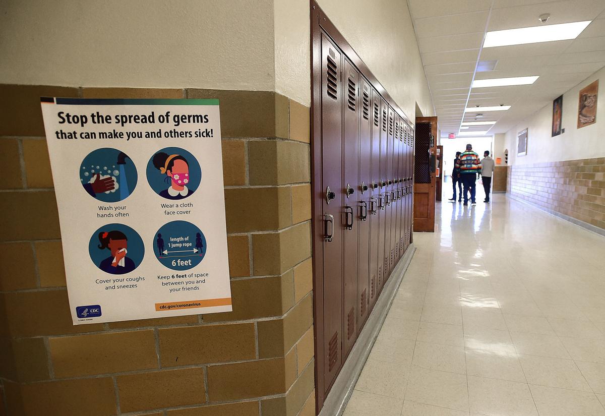 COVID signs at Senior High