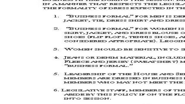 Montana House To Modify Controversial Legislature Dress Code