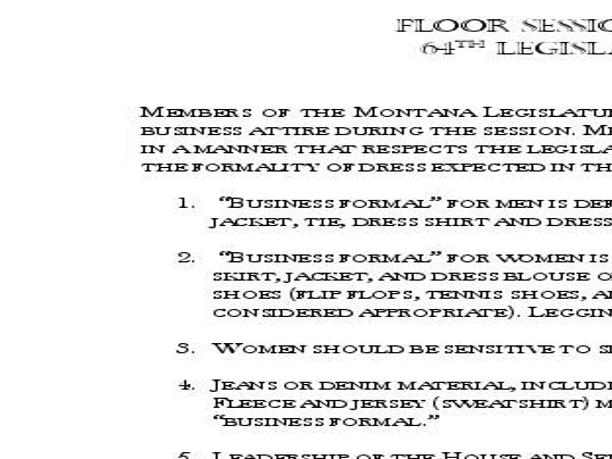 Montana House To Modify Controversial Legislature Dress Code Montana News Billingsgazette Com