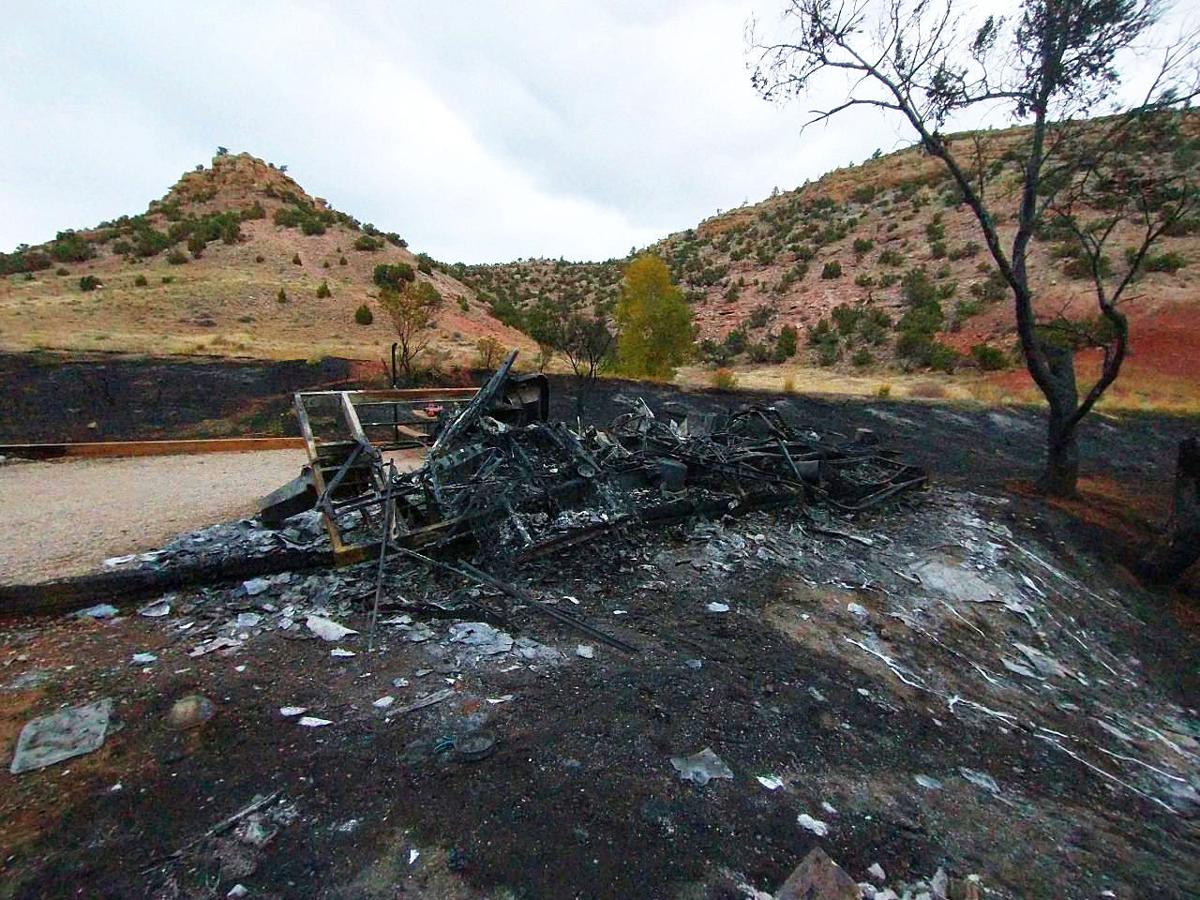 Destroyed trailer