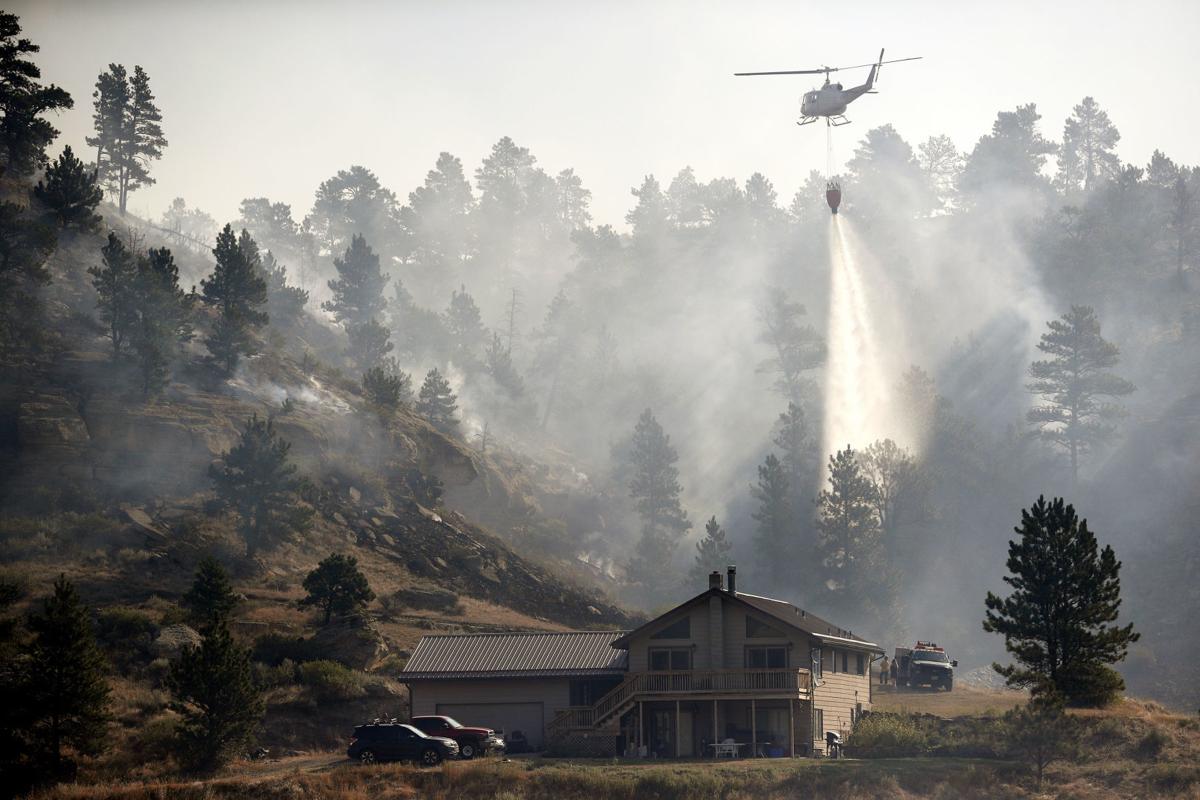 Helicopter drops water