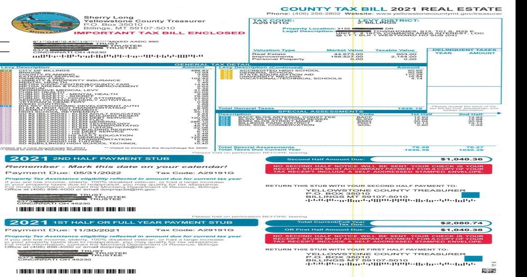 Yellowstone County property tax bills get a new look