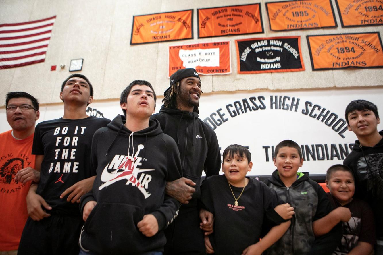 Photos Lodge Grass receives visit from former NBA player Boys
