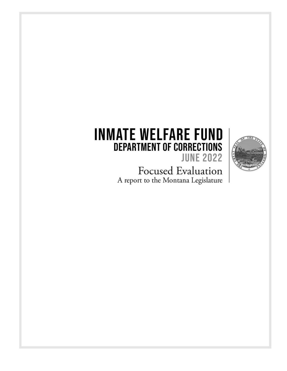 Inmate Welfare Fund audit