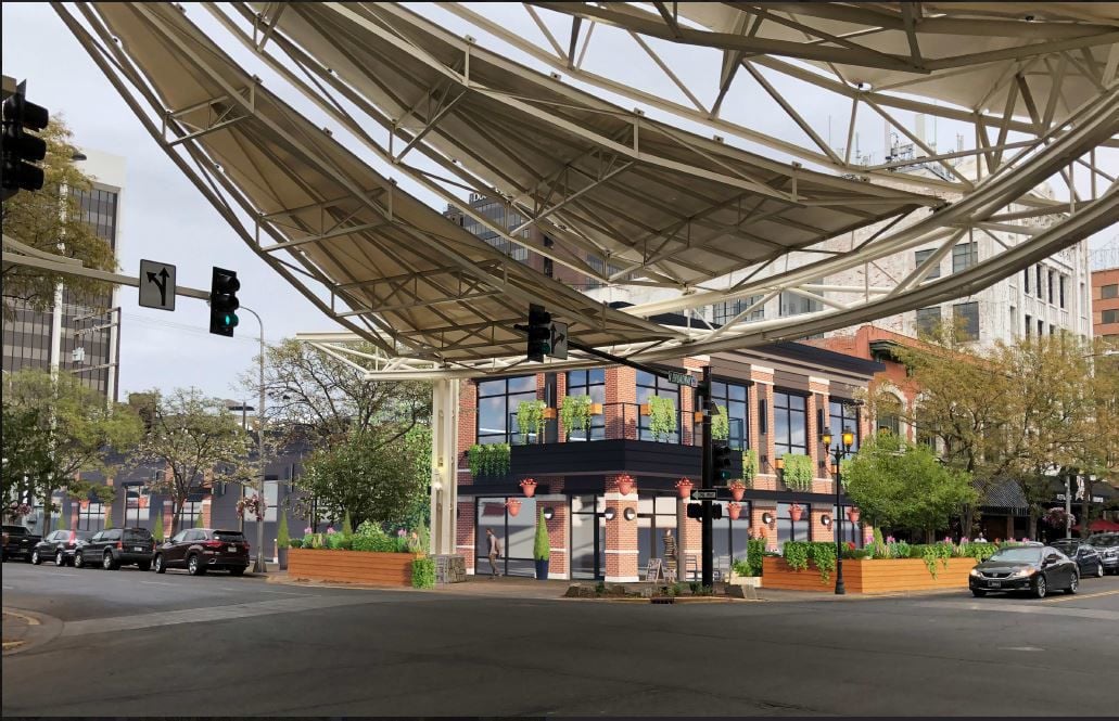 Architect rendering of old Lou Taubert store in downtown Billings