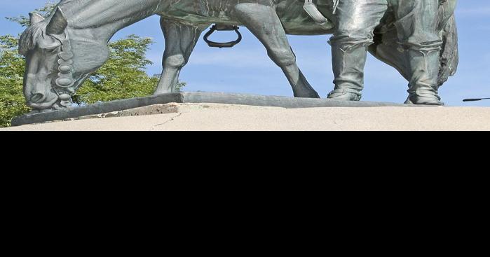 Statue of cowboy and horse a reminder of Western past