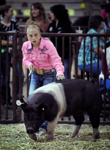 Brooke Howard shows her pig