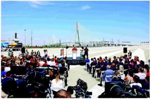 New bridge christened without US