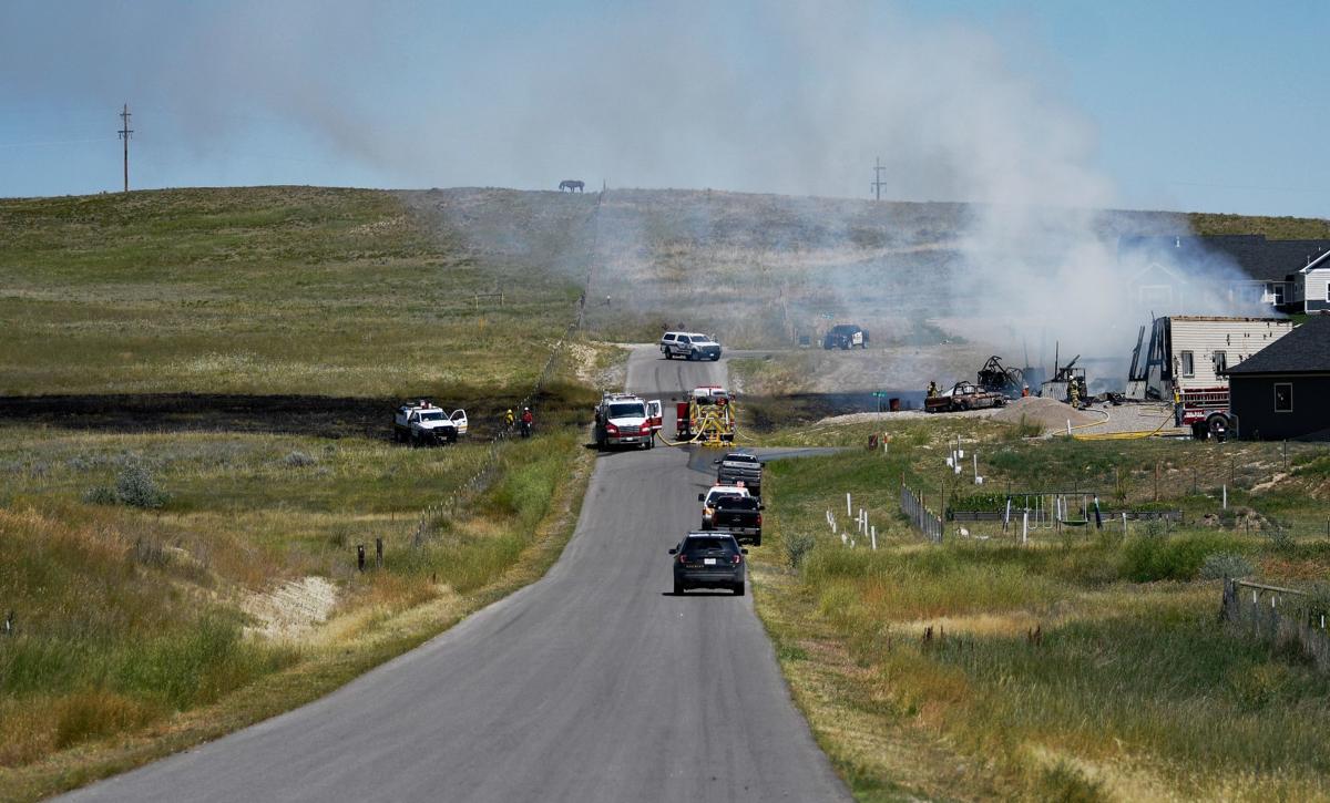 Fire destroys shop, starts grass fire north of Billings