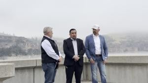 Crow Chairman Frank White Clay speaks at Yellowtail Dam
