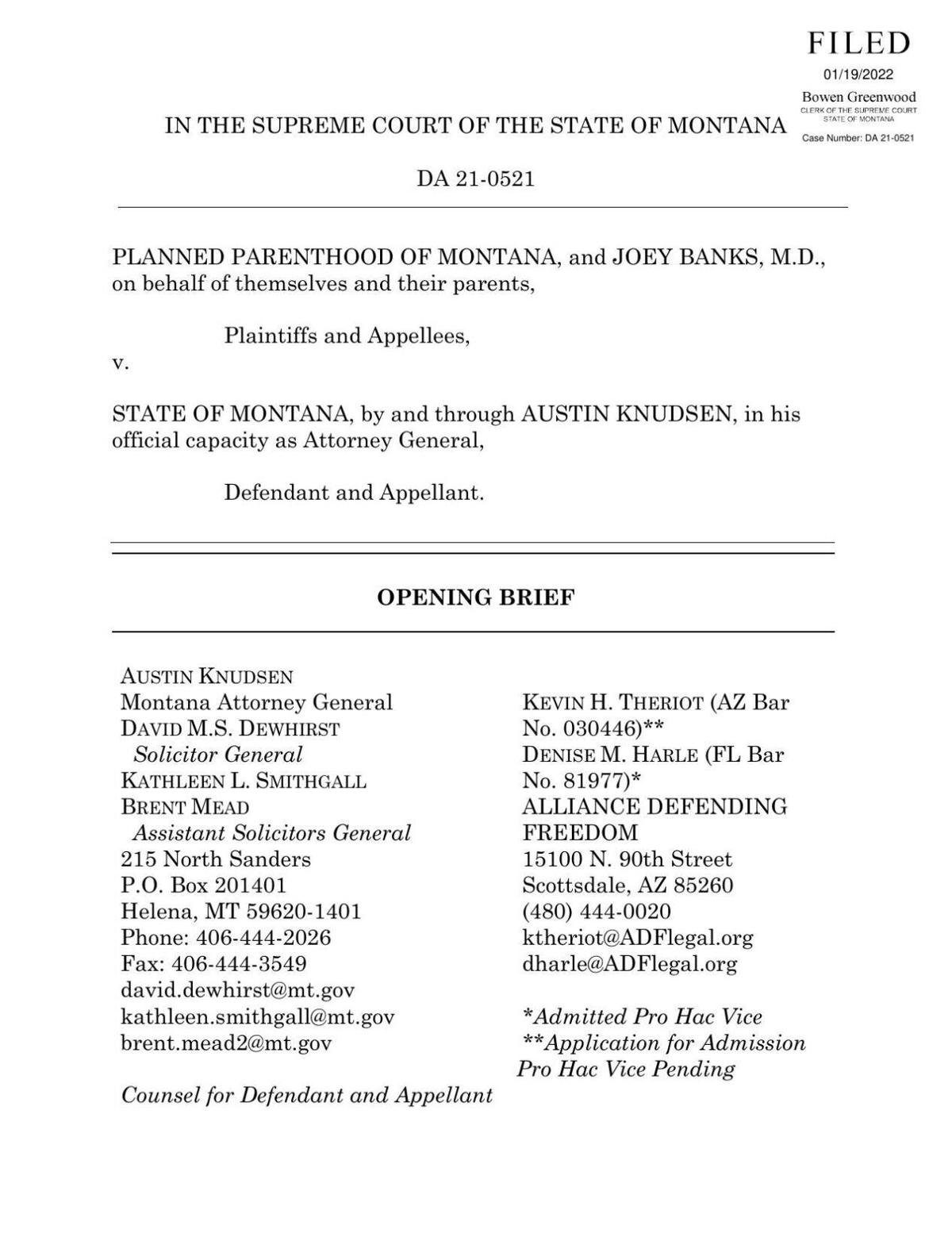 DOJ Opening Brief