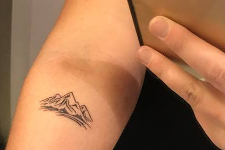 Small Tattoos on Twitter Single needle mountain range tattoo on the left  inner arm By Ilwol Hongdam done at Seoul  httpstcolZ65gKXuNF   Twitter
