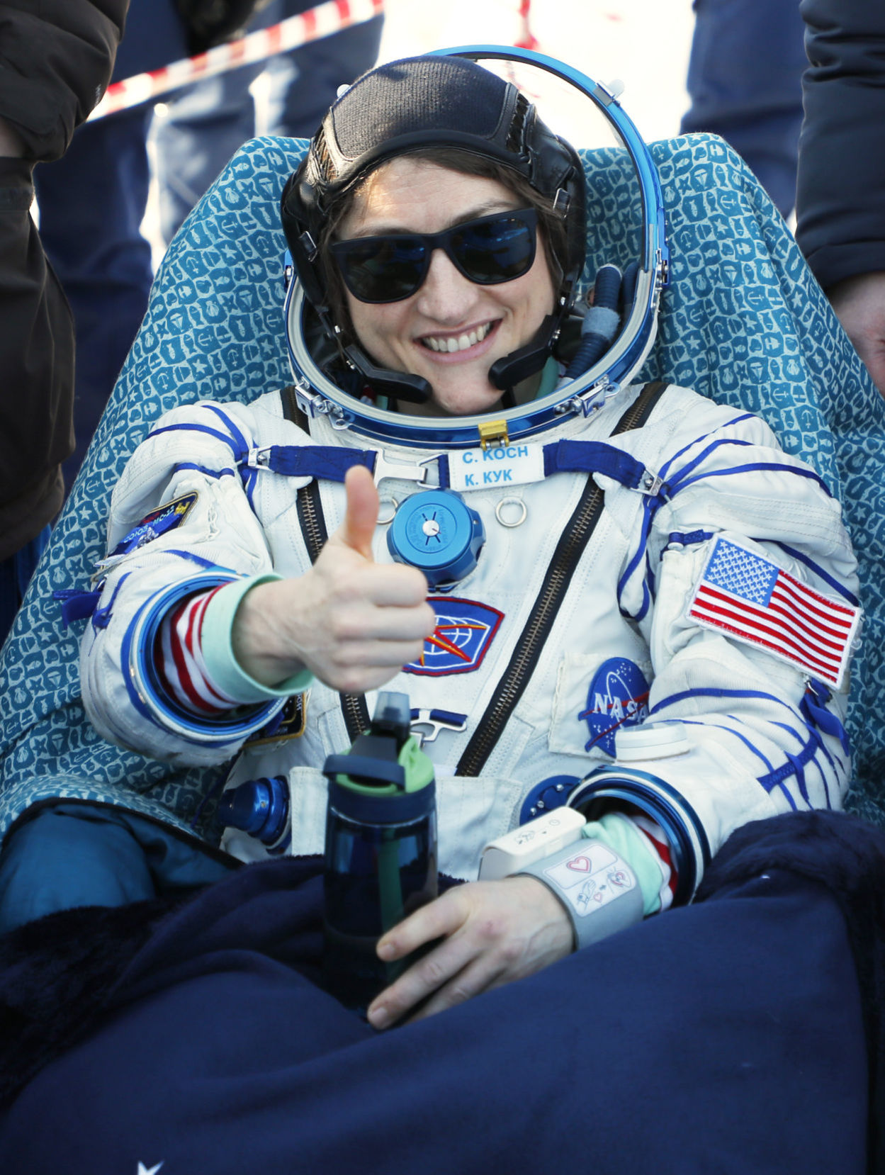 Montana astronaut who set record for longest spaceflight by woman safely back from space