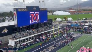 Montana State Bobcats run onto field before Central Connecticut game
