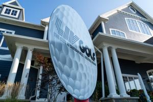 A look Friday, Aug. 15, 2025, at the entrance of The Club at Chatham Hills ahead of day one of LIV Golf Indianapolis.